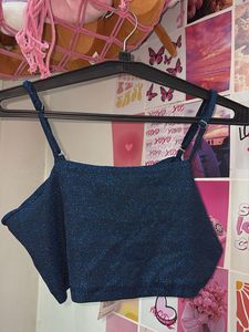 Sparkly Blue Crop Top