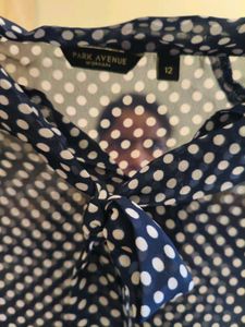 net fabric polka dot top for women
