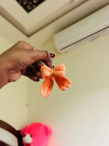 Crocheted Bow Keychain