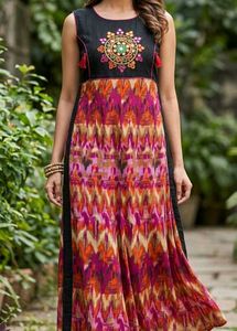 Stylish Kurta with Mirror Work Detail