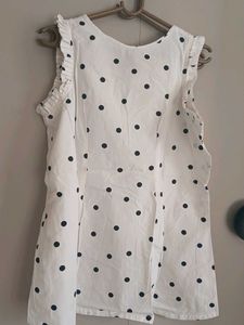 Polka Dot High-Low Sleeveless Top