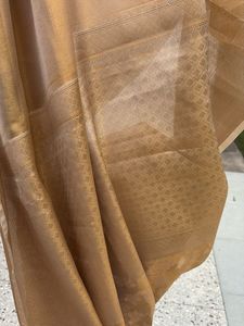 Elegant Gold tissue silk Saree with blouse piece