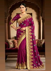 Embroidered Silk Saree
