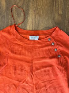 Orange Knit Sweater Dress