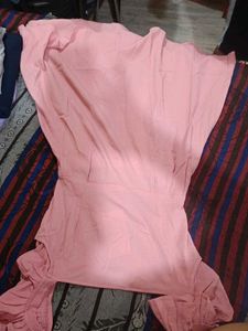Chic Pink A-Line Dress with Bow Detail