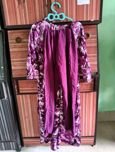 Purple Floral Print Kurti