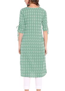 JANASYA Green Kurta (without pants) | Size XS
