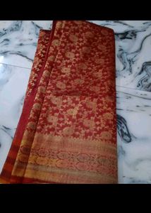 Maroon Banarasi Silk Saree
