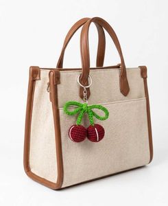 Handmade Crochet Cherry Keychain