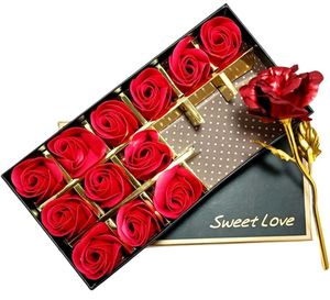 Metal red rose gift set