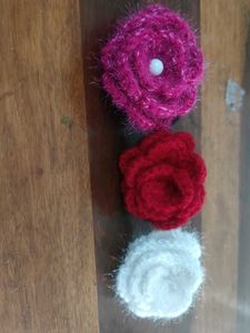 Set of 3 Handmade Floral Hair Clips