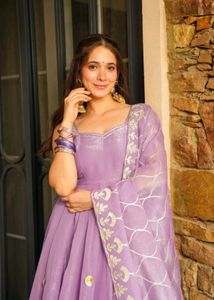 Elegant Lavender Kurta Set with Dupatta