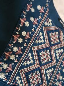Embroidered Teal Kurta