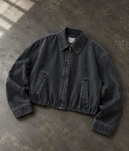 Black Denim Cropped Jacket