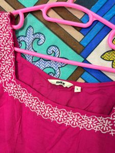 Vibrant Pink Embroidered Kurta