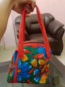 Quilted Floral Print Clutch Bag