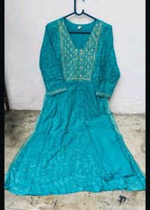 Green Floral Kurta Set