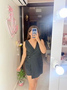 Sleek Black Wrap Playsuit new w/o tags