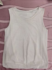 White Crochet Tank Top