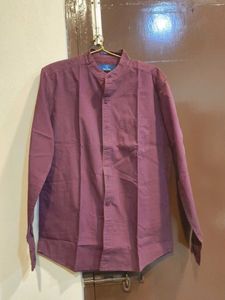 Maroon Mandarin Collar full sleeve Highlander shir