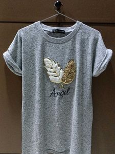 Grey Angel Sequin Top