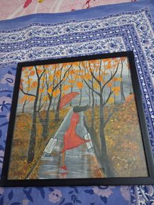 Hand painted Framed Autumn Scene Painting