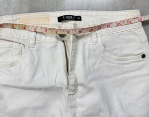 White Wide-Leg Cropped Jeans