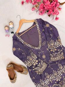 Embroidered Silk Blouse Dress