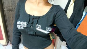 NEW ME Black Ribbed Crop Top
