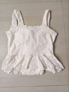 🤍 WHITE TEXTURED CORSET TOP