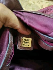 Authentic MCM Burgundy Leather Bag