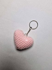 Set of 5 Crochet Heart Keychains