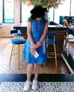 Denim A-line mini / short Dress sleeveless