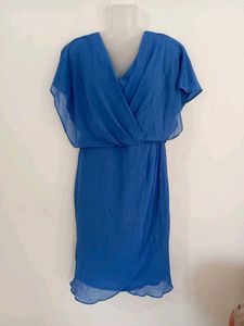 Chic Royal Blue Wrap Dress