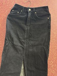 Dark Wash Denim Maxi Skirt