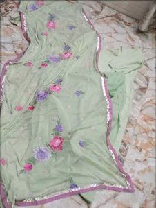 Light Green Floral Kurta Set with Dupatta