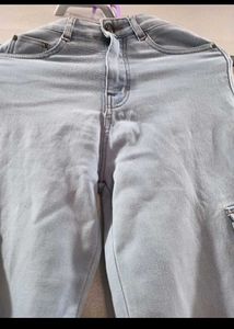 Sky Blue Cargo Jeans