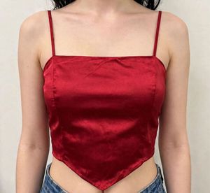 Red Satin Camisole Top