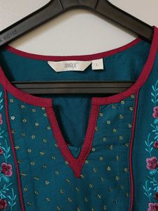 Teal Embroidered Kurta