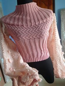 Baloon Sleeve Turtle Neck Top