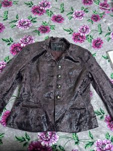 vintage aesthetic animal print brown blazer