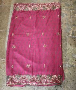 Magent Embroidered Saree