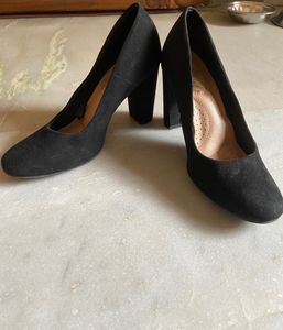 Black Suede Block Heels