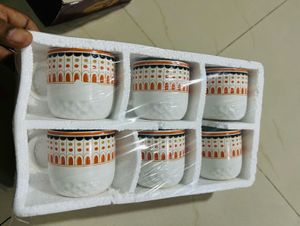 Set of 6 Decorative Coffee Cups
