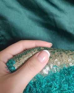 Emerald Green Embellished Long Kimono