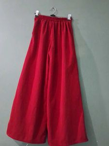 Vibrant Red Wide Leg Pants