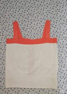 Coral &amp; White Button-Up Tank Top