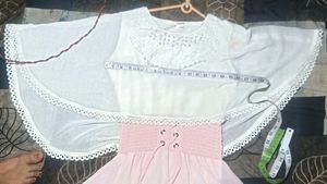 White Lace Top &amp; Pink silk perfect  beautiful look