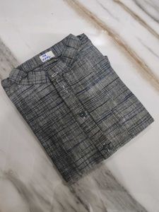 Men's Grey Short Kurta