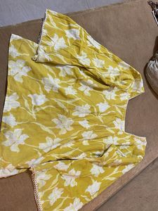 Floral Print Yellow Kurta🎀🫶🏻